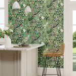 Sanderson Water Garden Chinoiserie Hall Chinese Green Lotus Pink