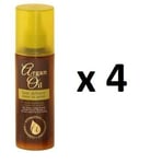 4 x Heat Defence Protector Leave In Spray With Moroccan Argan Oil Extract-150ml