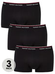Tommy Hilfiger Low Rise Trunk 3 Pack Boxers - Black, Black, Size L, Men