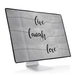 kwmobile Computer Monitor Cover Compatible with Apple iMac 27" / iMac Pro 27" - Live, Laugh, Love Black/Light Grey