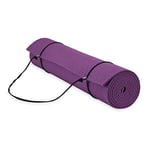 Gaiam Essentials Premium Yoga Mat with Yoga Mat Carrier Sling, Purple, 72" L x 24" W x 1/4 Inch Thick