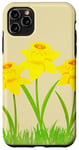 Coque pour iPhone 11 Pro Max Jaune Jonquille Fleurs Printemps Pâques Plantes Florales Jardin