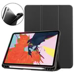 Fodral iPad Air 4 10.9 (2020) med Pennhållare Litchi Skin - Svart