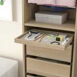 IKEA IKEA KOMPLEMENT utdragbart hyllplan med lådmatta, vitlaserad ekeffekt/ljusgrå, 50x35 cm, cm 50x35 cm