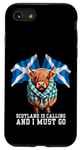 Coque pour iPhone SE (2020) / 7 / 8 Scotland is Calling and I must Go Funny Vache écossaise Highland