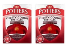 Potter's Catarrh Pastilles Chesty Cough Potters Non-Drowsy - 20 Pastilles X 2