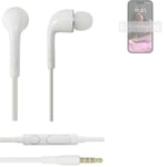 Headphones for Apple iPhone 14 Pro headset in ear plug white