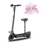 SHUAI- Removable Electric Scooter With Seat With LCD Display Cruise Control Function USB Charging Interface Height Adjustable With Lightweight Folding Frame