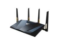 ASUS RT-BE88U, Wi-Fi 7 (802.11be), Dual-band (2,4 GHz / 5 GHz), Ethernet LAN, Sort, Grå, Bordplade router