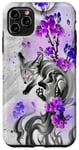 Coque pour iPhone 11 Pro Max Renard Kawaii Renard Cerisier Fleurs Violet Fleur Lavande