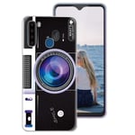 Yoedge for Blackview A80 Pro Case, Clear Transparent Personalised Print Patterned Ultra Slim Shockproof TPU Gel Silicone Gel Protective Film Cover Phone Cases for Blackview A80 Pro, Camera Purple