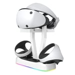 1X(For PS VR2 Charging Station with RGB Light and Headset Holder,VR Game Control