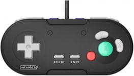 Retro-Bit Legacy GameCube ja Wii Langallinen Ohjain Musta