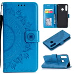 Snow Color Leather Wallet Case for Huawei P30 Lite/nova 4e with Stand Feature Shockproof Flip, Card Holder Case Cover for Huawei P30Lite / nova4e - COHH050968 Blue