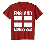 Youth England Flag Lionesses Team England Boys Girls Football Kids T-Shirt