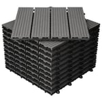 ECD Germany WPC terrassplattor 30x30 cm 44er ekonomisats för 4m² antracit i trä