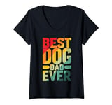 Womens Funny Happy Father's Day From Dog Treats To Dad Quote V-Neck T-Shirt