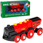 BRIO World Mighty Red Action Locomotive Battery Powered Toy Train for Kids Age