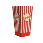 Sephra Disposable 65oz Popcorn Boxes (Box of 400) - Red and White Striped Traditional Retro Design Popcorn Tubs/Buckets - perfect for serving popcorn at cinemas, parties, events, home (65oz)