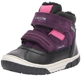 Geox Baby B Omar Girl WPF Ankle Boot, Black Violet, 7 UK Child