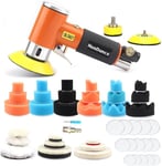 Lbgwp60 Mini Polisseuse De Voiture,Polisseuse Pneumatique,25Mm 50Mm 75Mm Ponceuse Excentrique Meuleuse D'Angle-Léger,Facile À Utiliser,Complet Avec Accessoires