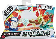 Star Wars Battle Bobblers R2 D2 VS Yoda Clippable Battling Mini Action Figures