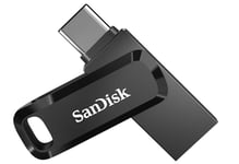 SanDisk 128Go Ultra Dual Drive Luxe noire USB A et Type-C jusqu'à 400MB/s avec connecteurs USB Type-C et USB Type-A