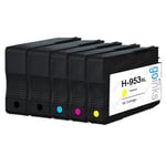 5 Ink Cartridges (Set + Bk) to replace HP 953 (HP953XL) non-OEM / Compatible