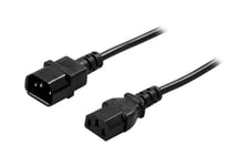 DELTACO - förlängningskabel för ström - IEC 60320 C14 till power IEC 60320 C13 - 1 m