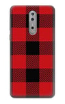 Red Buffalo Check Pattern Case Cover For Nokia 8