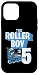 Coque pour iPhone 12 mini Rollerblading Patin à roulettes pour enfant 5 ans Bleu