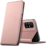 Verco Case compatible with Samsung Galaxy A71, Flip Wallet Cover with Magnetic Closure for Samsung A71 Phone Case - rose gold