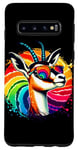 Coque pour Galaxy S10 Lunettes de soleil cool Tie Dye Gazelle Illustration Art graphique