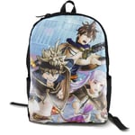 Kimi-Shop Black Clover Anime Cartoon Cosplay Canvas Shoulder Bag Backpack Unique Lightweight Travel Daypacks School Backpack Laptop Backpack