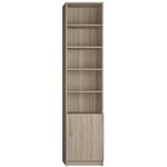 Armoire de rangement bibliothèque 1 porte basse chêne 50 x 50 cm profondeur - natural