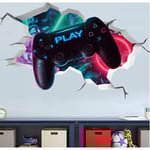 3D Gamer Väggdekaler（32*50cm）, Gamer Väggposter Dekoration, Pojkrum Väggdekal, Modern Vardagsrum Dekoration Väggdekaler, Pojke Sovsal Väggdekal