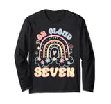 On Cloud Seven Happy 7th Birthday 7 Years Old Rainbow Funny Long Sleeve T-Shirt