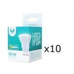 LED-Lampa, GU10, 10W, 230V, 6000K, Keramisk, 10-pack, Kallvitt
