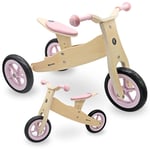 HyperMotion trehjuling i trä för baby 18 m+, PERCY 2-i-1 terrängcykel för barn, cyklar för små barn, för pojke flicka 2 år, justerbart säte