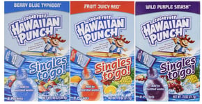 Hawaiian Punch Sugar-Free Singles-to-Go 1 Fruit Juicy Red, 1 Berry Blue Typhoon, 1 Wild Purple Smash (3 Boxes Total) (1 Box of Each Flavor, 8 Sachets Per Box)