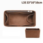 Väska Organiserare Filtduk Insats 35 33*16*15cm Smink Handväska Kaffe StyleB L