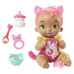 My Garden Baby Snack & Snuggle Baby Kitten Interactive Pink Doll (12-in) with 20+ Sounds and 5 Accessories, Great Gift for Kids Ages 3Y+