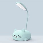 LED-skrivbordslampa, trådlös laddning student öga ljus, blå