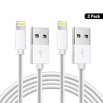 2-Pack iPhone Snabbladdning Lightning kabel för iPhone /iPad Vit