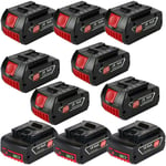 10X Batterie pour BOSCH 18V Lithium compatible BAT609G BAT609, BAT618, BAT618G, BAT610G 260736092, 260736236, BAT619 G, 2607336169, BAT609G,