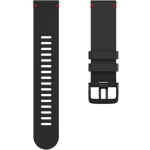 Bracelet Polar en cuir perforé - 22 mm, Noir-Rouge