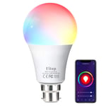 WiFi Smart Bulbs Alexa Light Bulb B22 Bayonet, Fitop Dimmable White and Colour Changing Light Bulb, 10W 1000LM=90W RGBCW LED Compatible with Alexa/Google Home/Siri, 2200K-6500K, No Hub Required 1 Pack