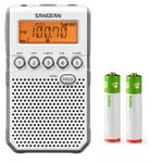Sangean DT-800 Vit inkl 2st laddbara Ni-Mh 2600 mha batterier