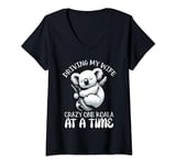 Womens Driving my wife crazy one Koala at a time Cool Koala Lover V-Neck T-Shirt