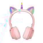 STN-27 Kattöron Bluetooth-hörlurar - Basförstärkning, Trådlös, rosa